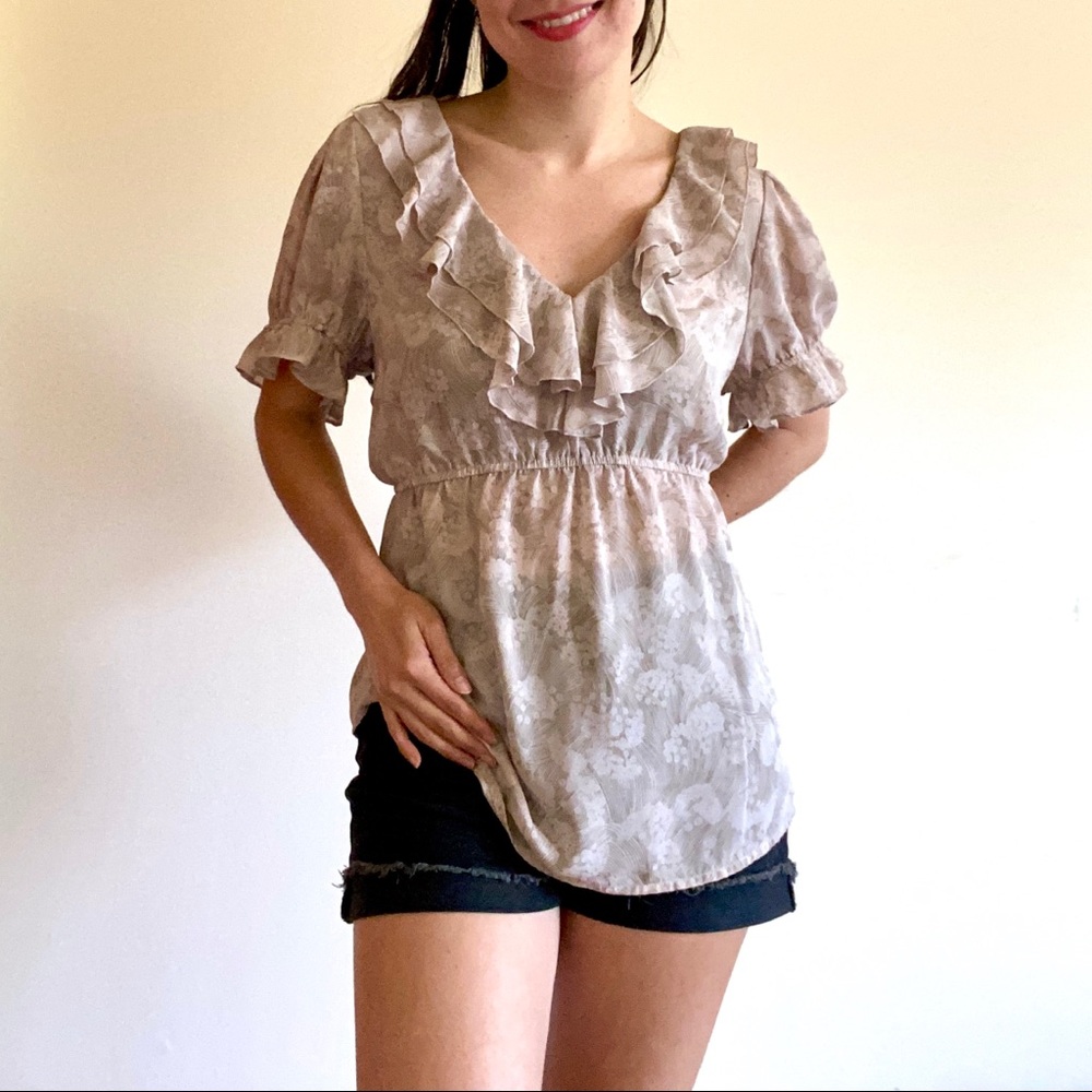 [H&M] Floral Ruffle Blouse
